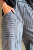 Burlington Stretch Button Pocket Barrel Pant Slate